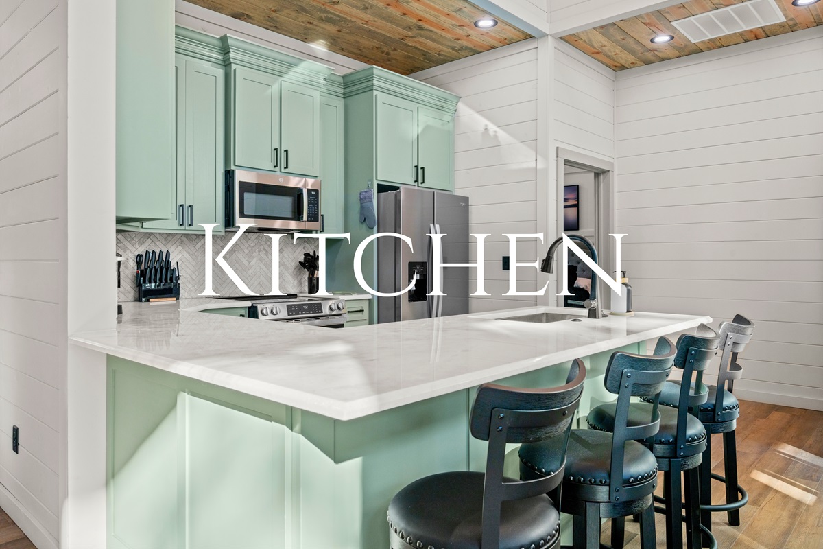 The kitchen is designed for togetherness, with everything you need to cook and connect while sharing meals and memories.