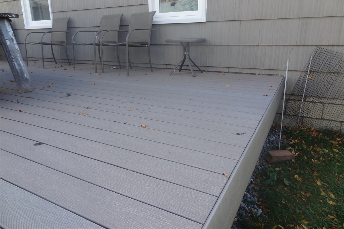 Large deck in backyard