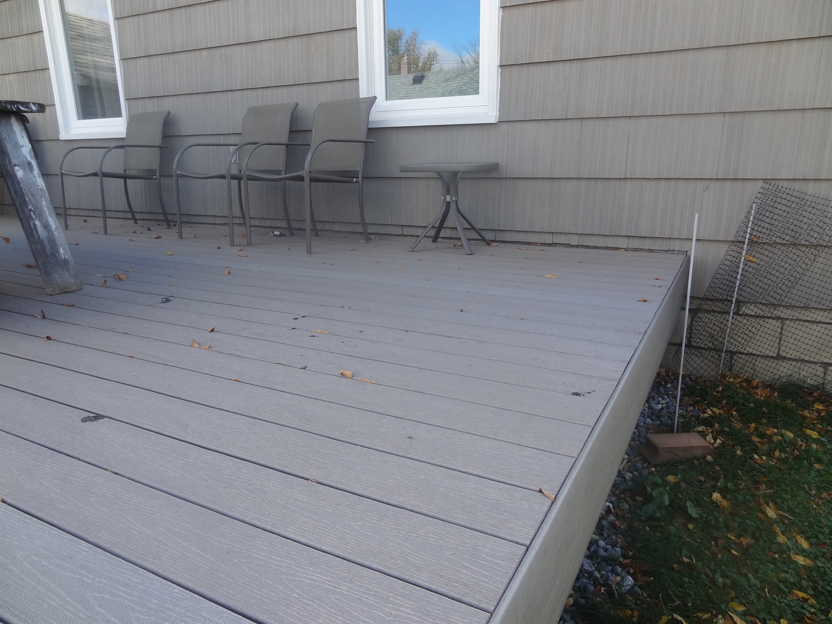 Large deck in backyard