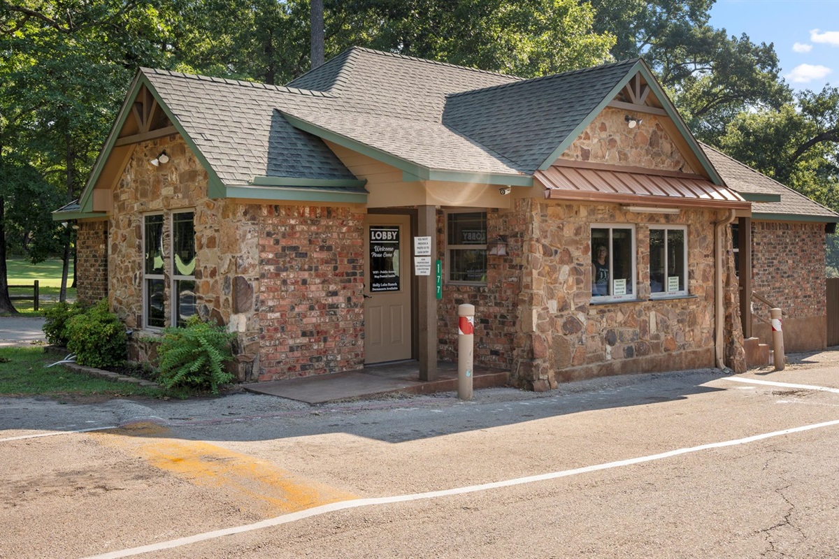 Holly Lake Ranch is a gated community with 24/7 security for your peace of mind. This is the main security office, staffed around the clock to ensure only approved guests and residents have access.