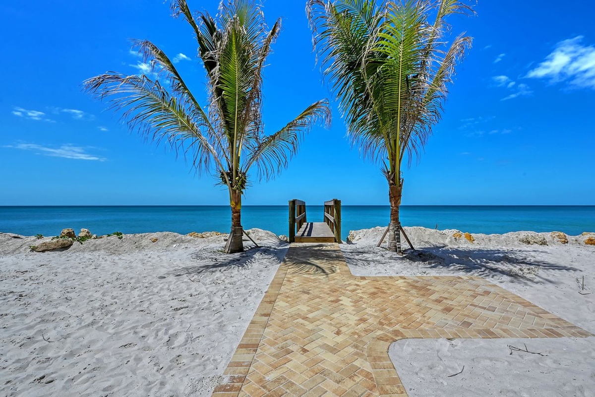 New boardwalk & palms