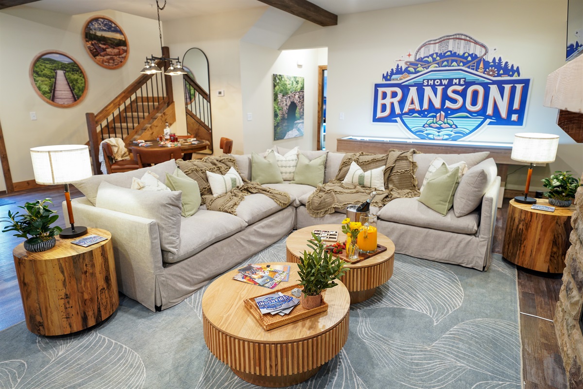 Large comfortable sectional for gathering, relaxing and telling stories about the day
