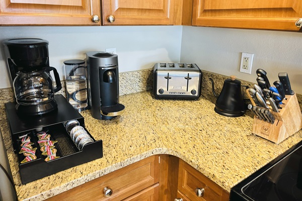 Drip Coffee, Nespresso, Bodum Electric Kettle