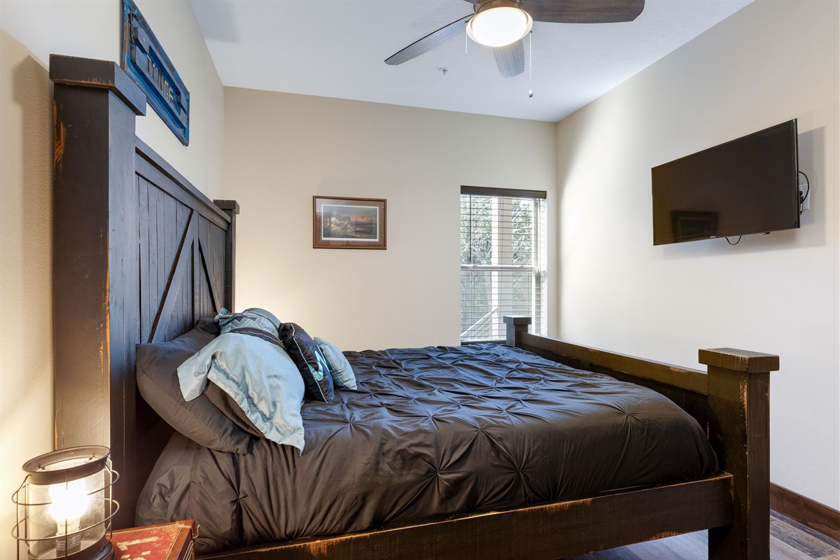 Lower level King bedroom with accessible bath