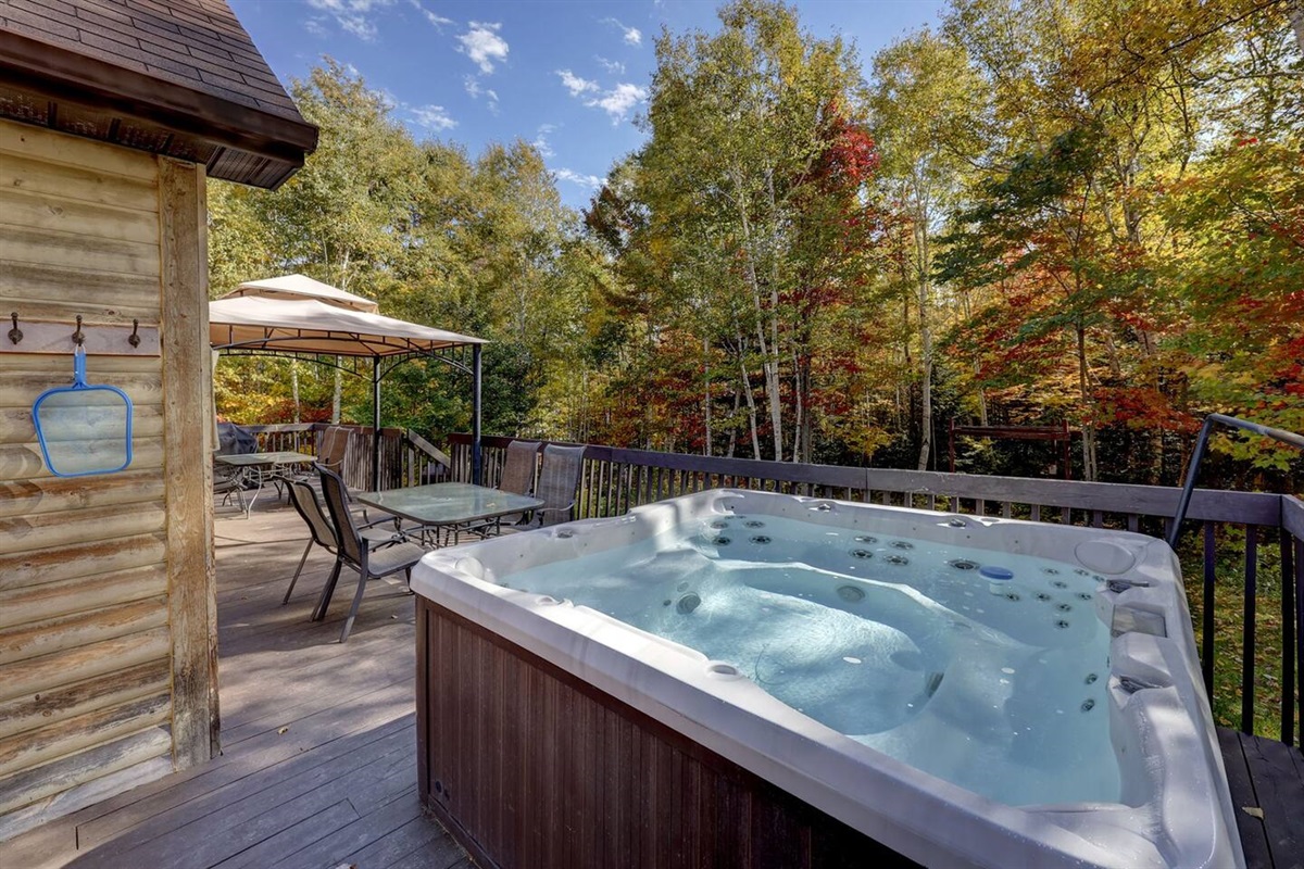 End every evening with peaceful spa relaxation outdoors

