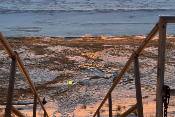 There are about 90 steps down to our beach. There is also a public beach just a short walk or drive south from our property with no stairs required.