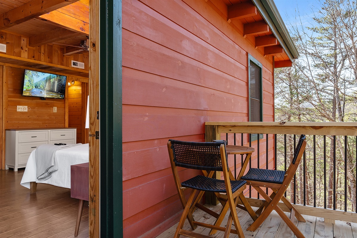 private deck off of the upstairs master suite