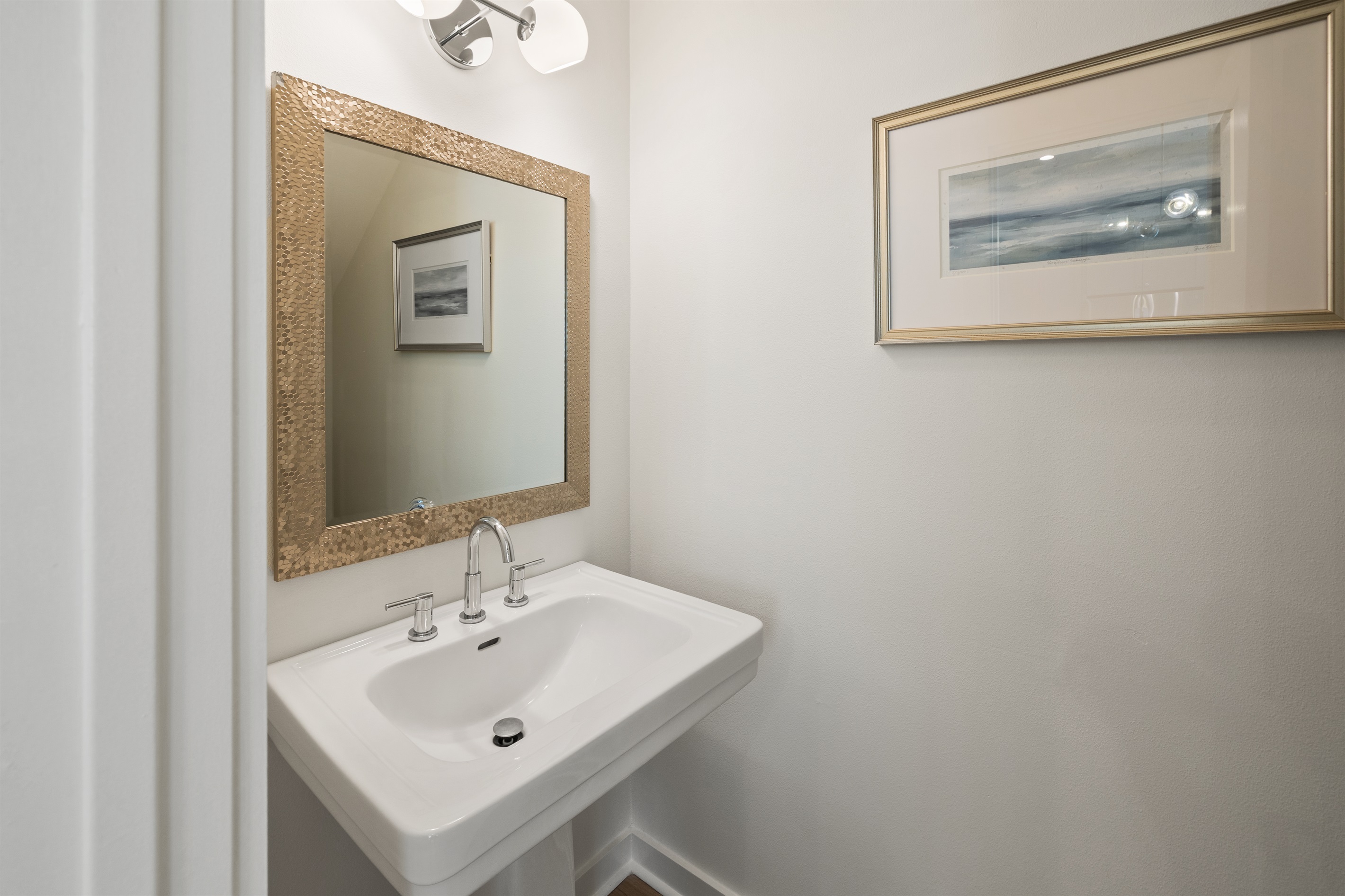Half bath conveniently located near the living area.