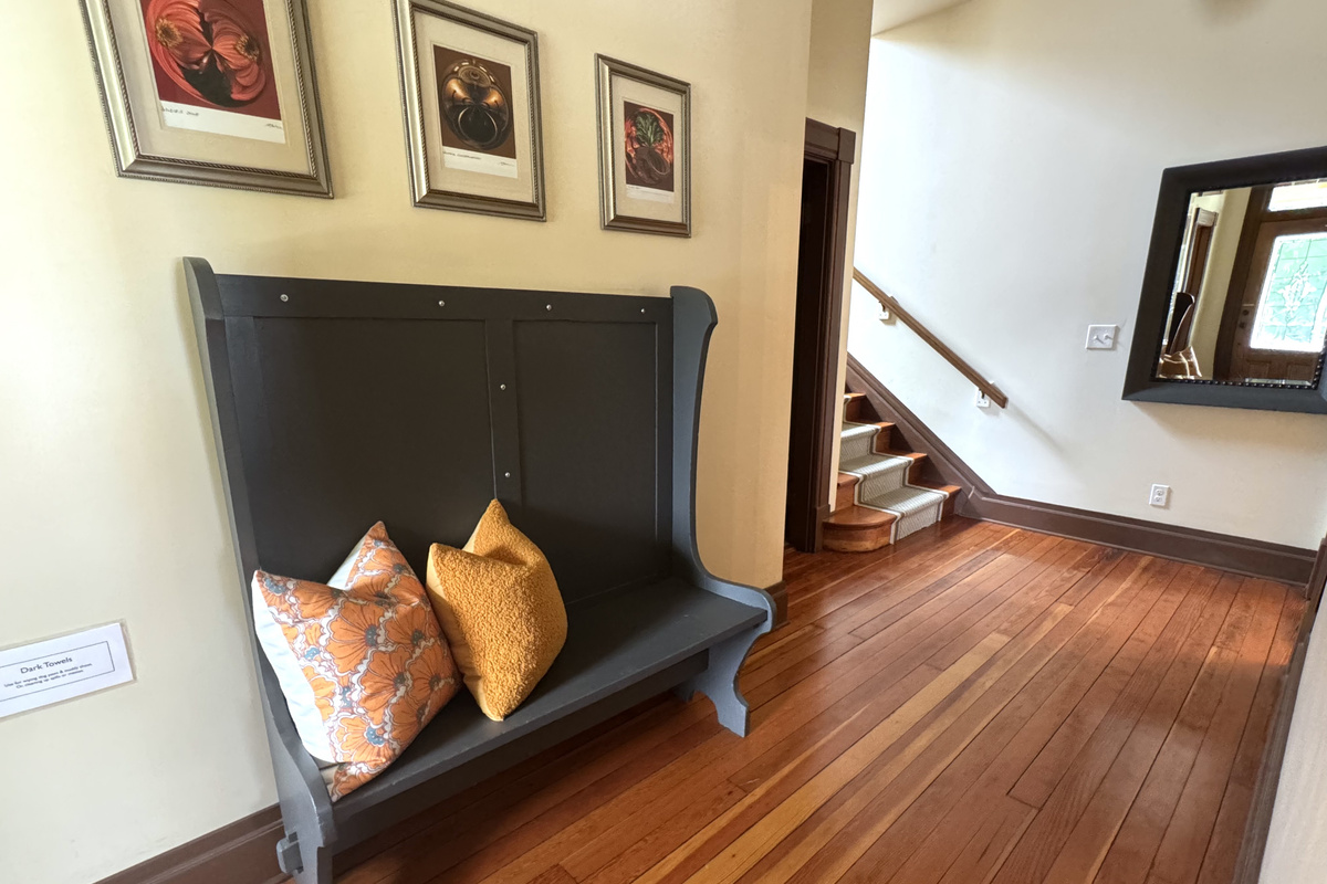 Vintage church bench / hallway seating.
