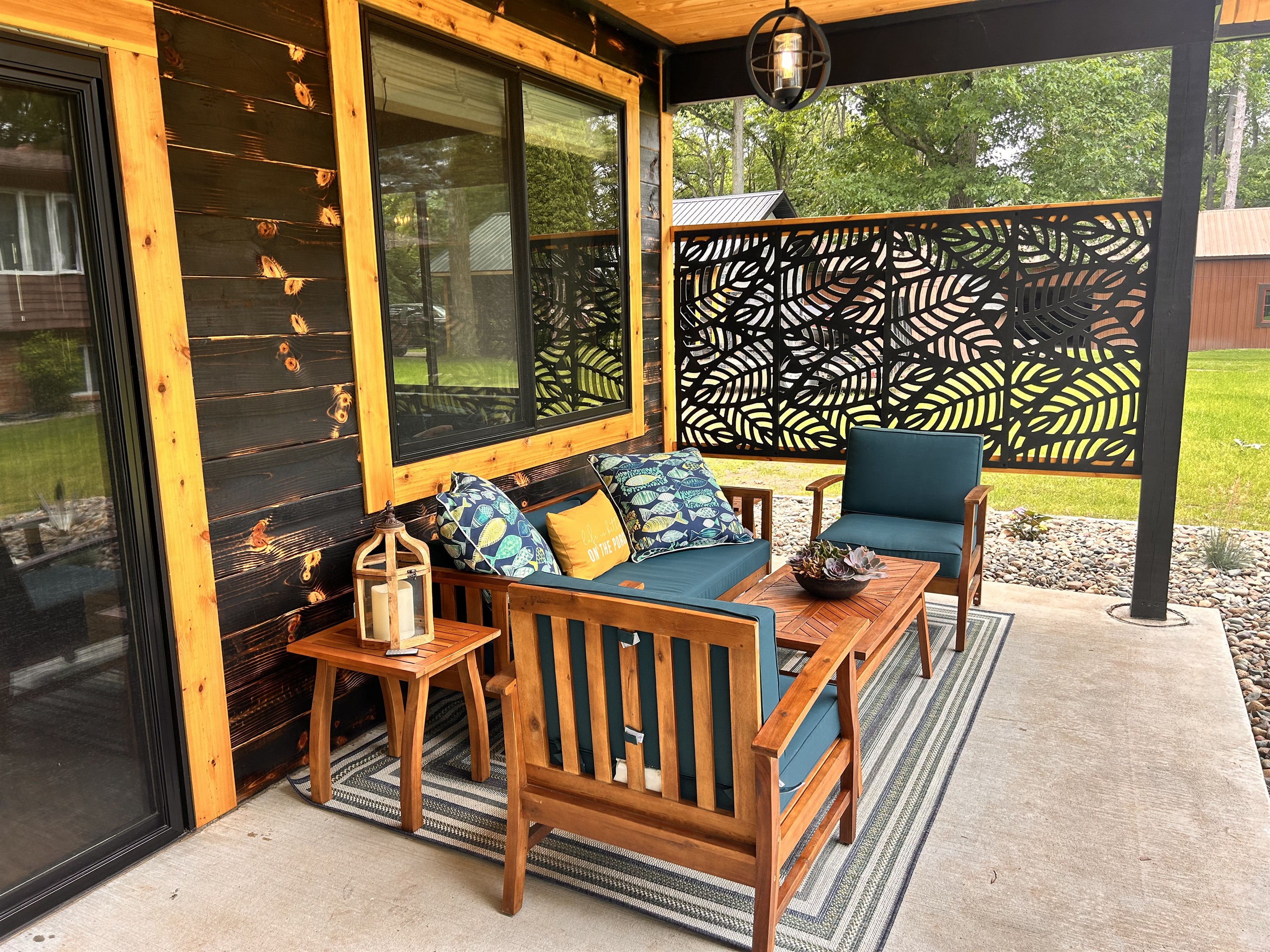 July 2024 - added a little privacy at the end of the porch