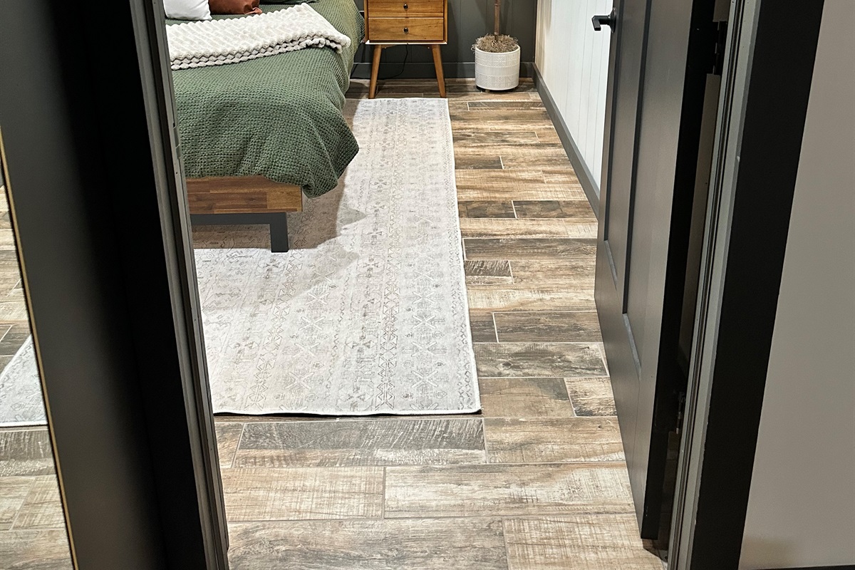 This king bedroom features a doorway wider than 32 inches for accessibility.  