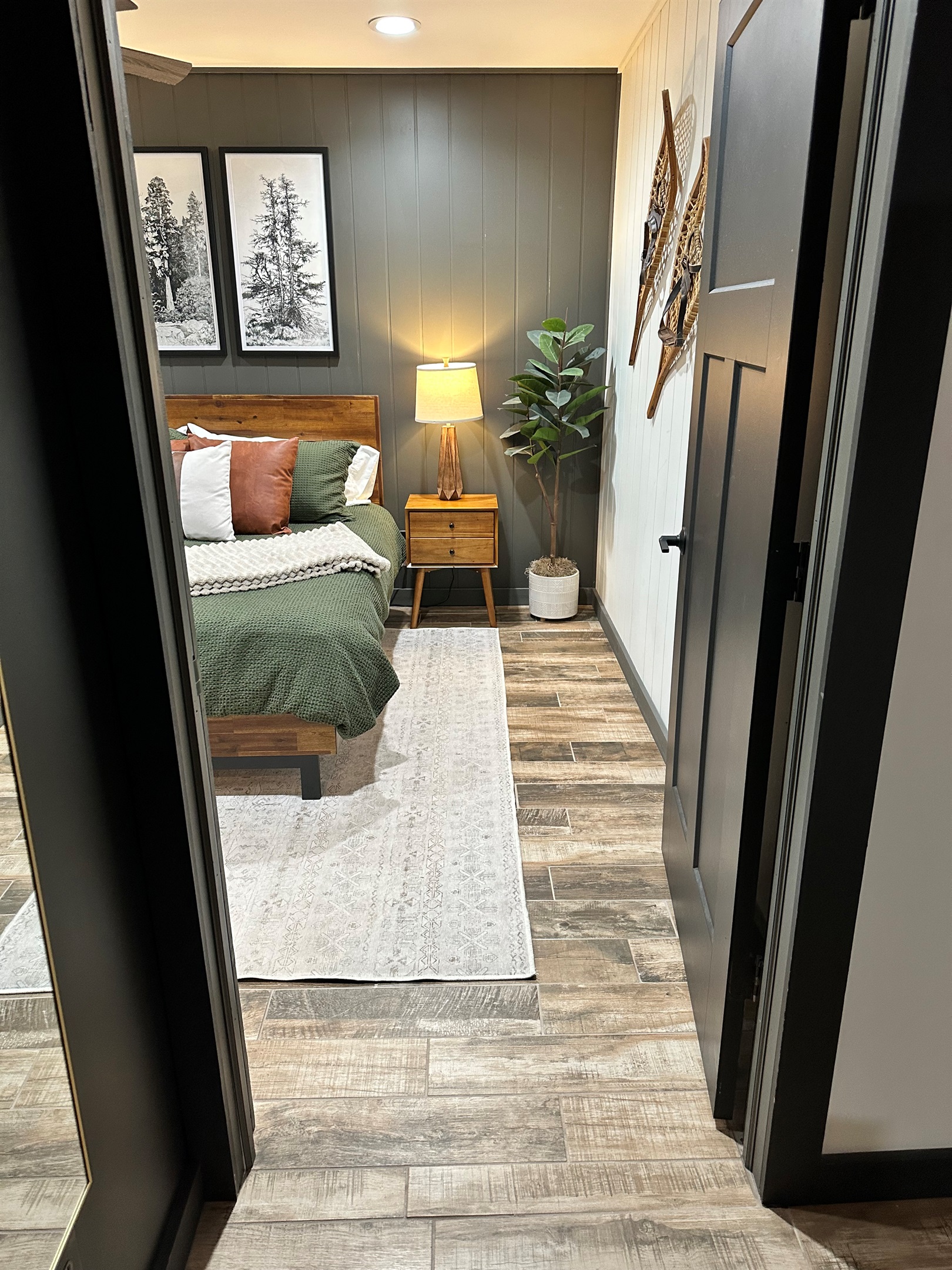 This king bedroom features a doorway wider than 32 inches for accessibility.  