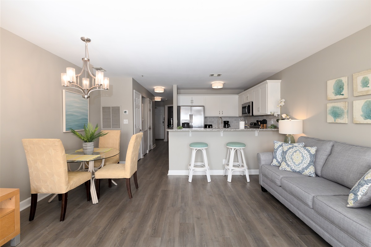 Bar space and table for dining