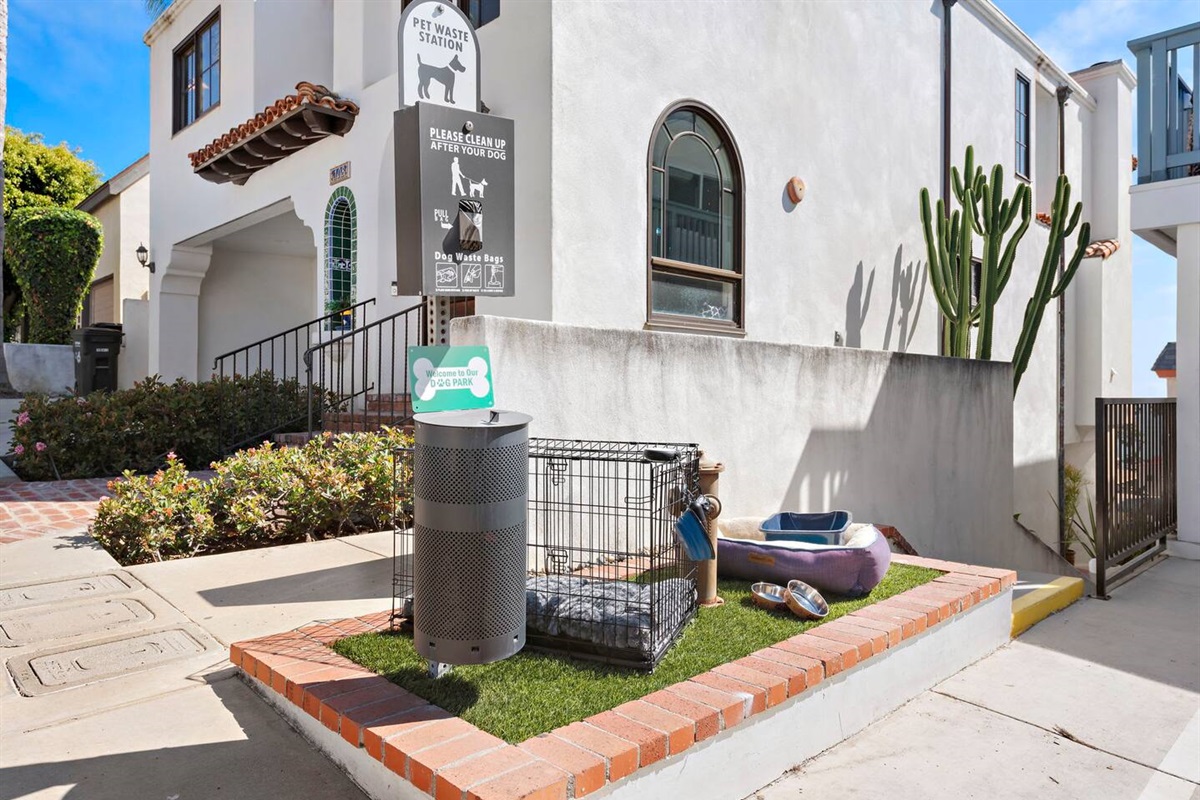 We are the most pet-friendly rental condos in San Clemente and provide beds, bowls, a small dog park and even a dog crate by request.