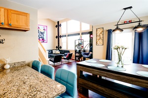 Enjoy meals with family or friends at the spacious dining table.