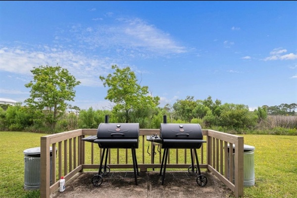 Charcoal Grills at the back of the complex.