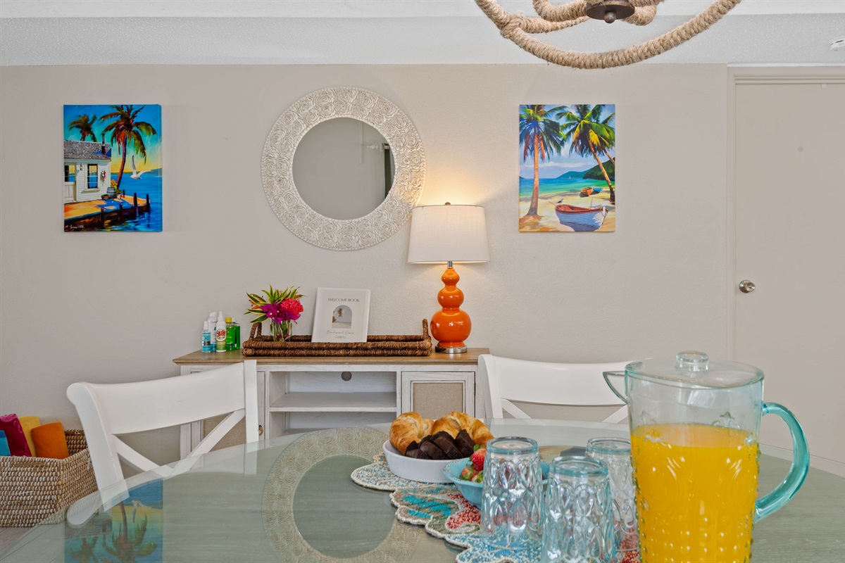Casual island dining with a tropical feel.