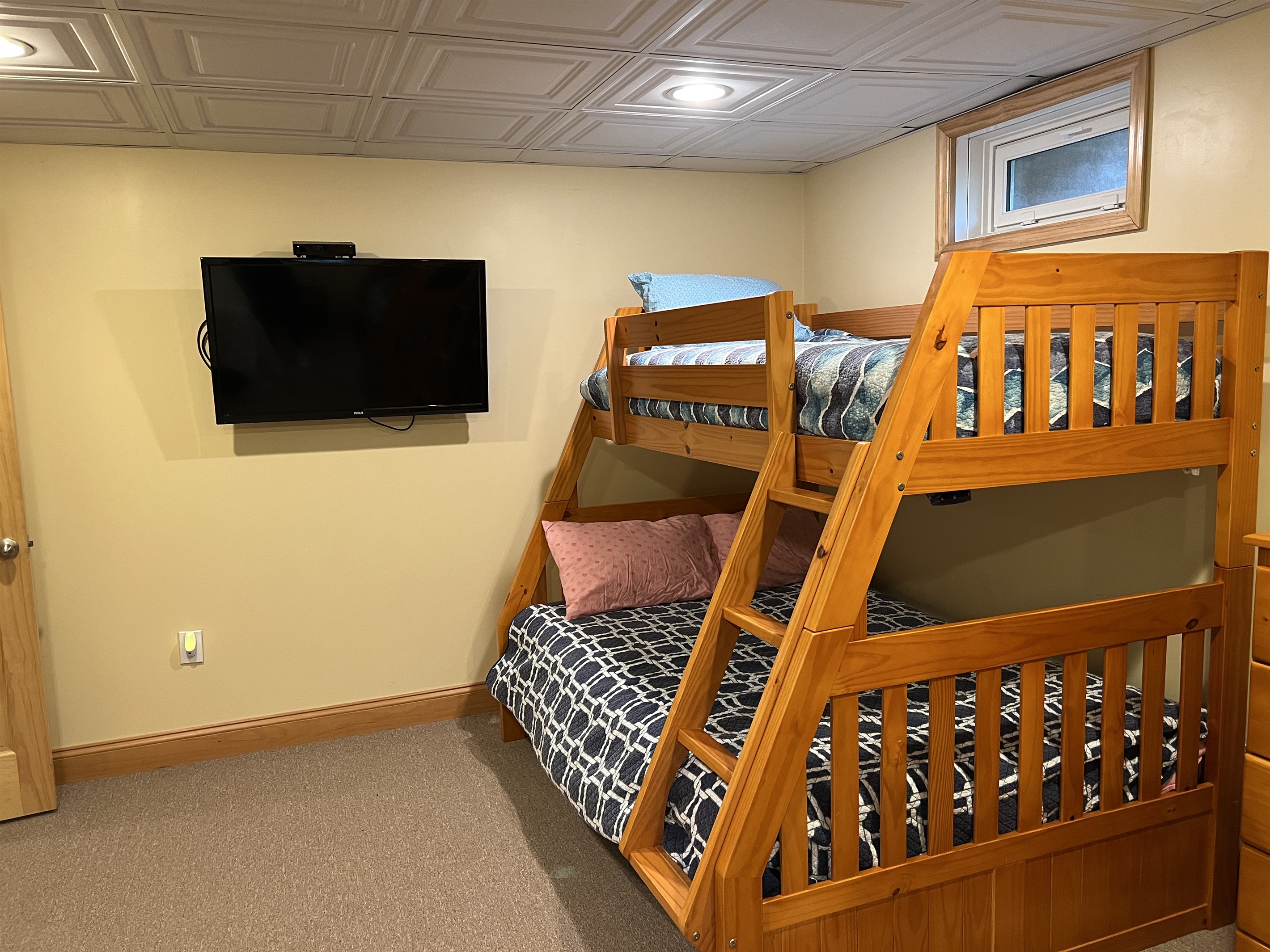 Lower level bedroom with bunkbeds