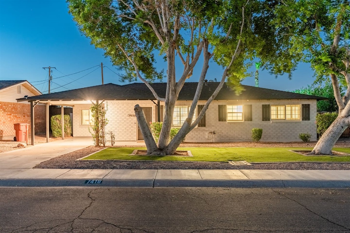 Welcome to your stylish desert getaway! This beautifully lit home features a well-kept lawn, mature shade trees, and a peaceful neighborhood vibe—just minutes from Old Town Scottsdale.