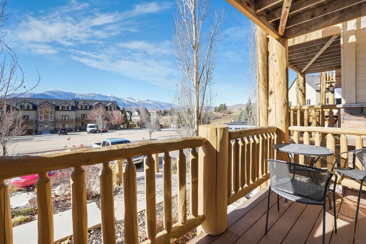 Start your morning with coffee on the private balcony while taking in the mountain views.