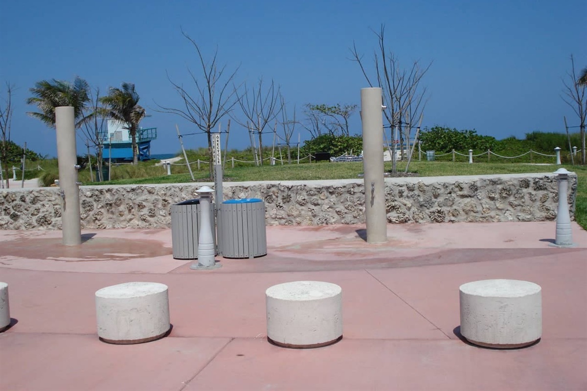 Beach Entrance with Showers, Lifeguard and Playground