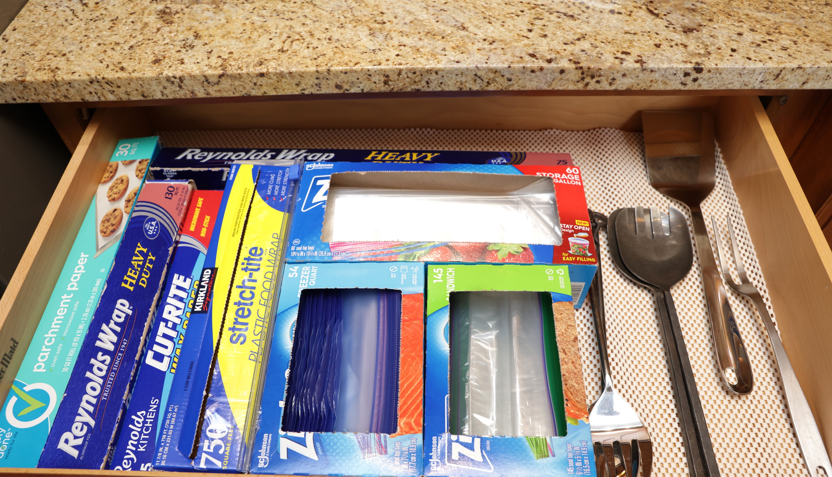 Guest-use consumables so you don't have to buy! Plus, serving ware (some of many).