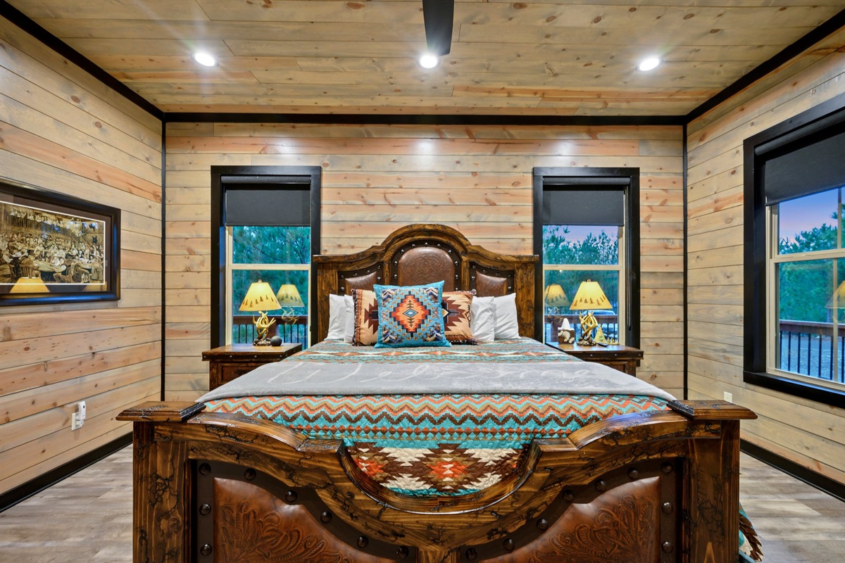 Roller shades on all windows for a great nights sleep.