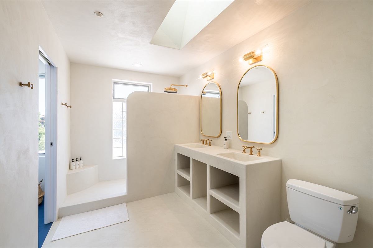 Moroccan (Tedelakt) bathroom with Kohler fixtures and Toto toilet