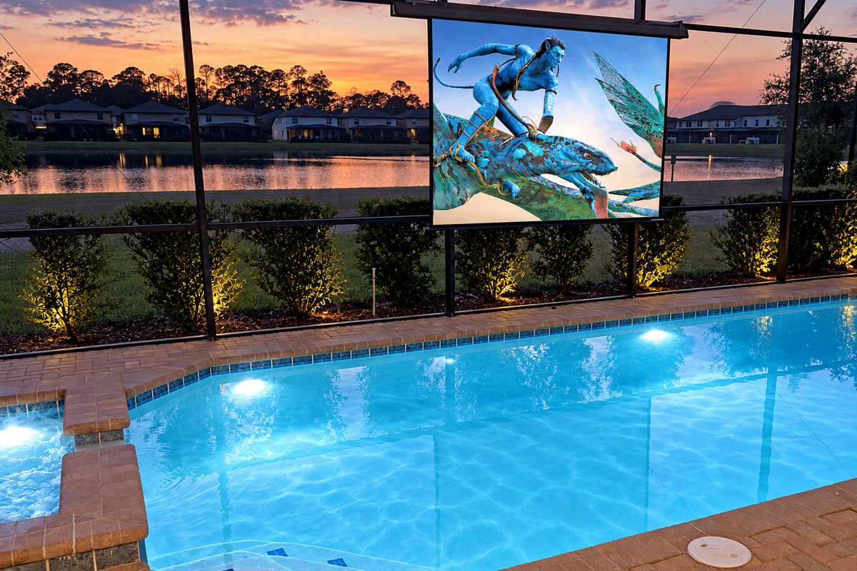 Watch Movies And TV On The Poolside Theater