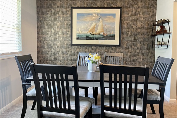 Dining Room with table and six chairs 