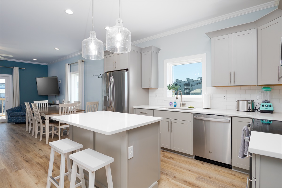 Dining area and kitchen views