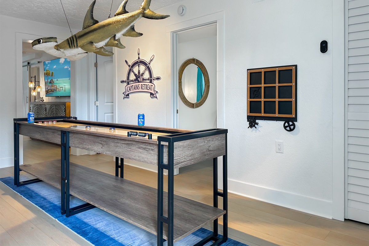 As soon as you enter, you’ll come to the first floor game room.