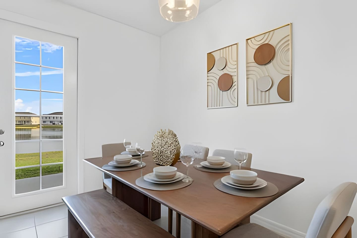 Gather around this stylish dining table for family meals, friendly chats, or even a cozy game night. 