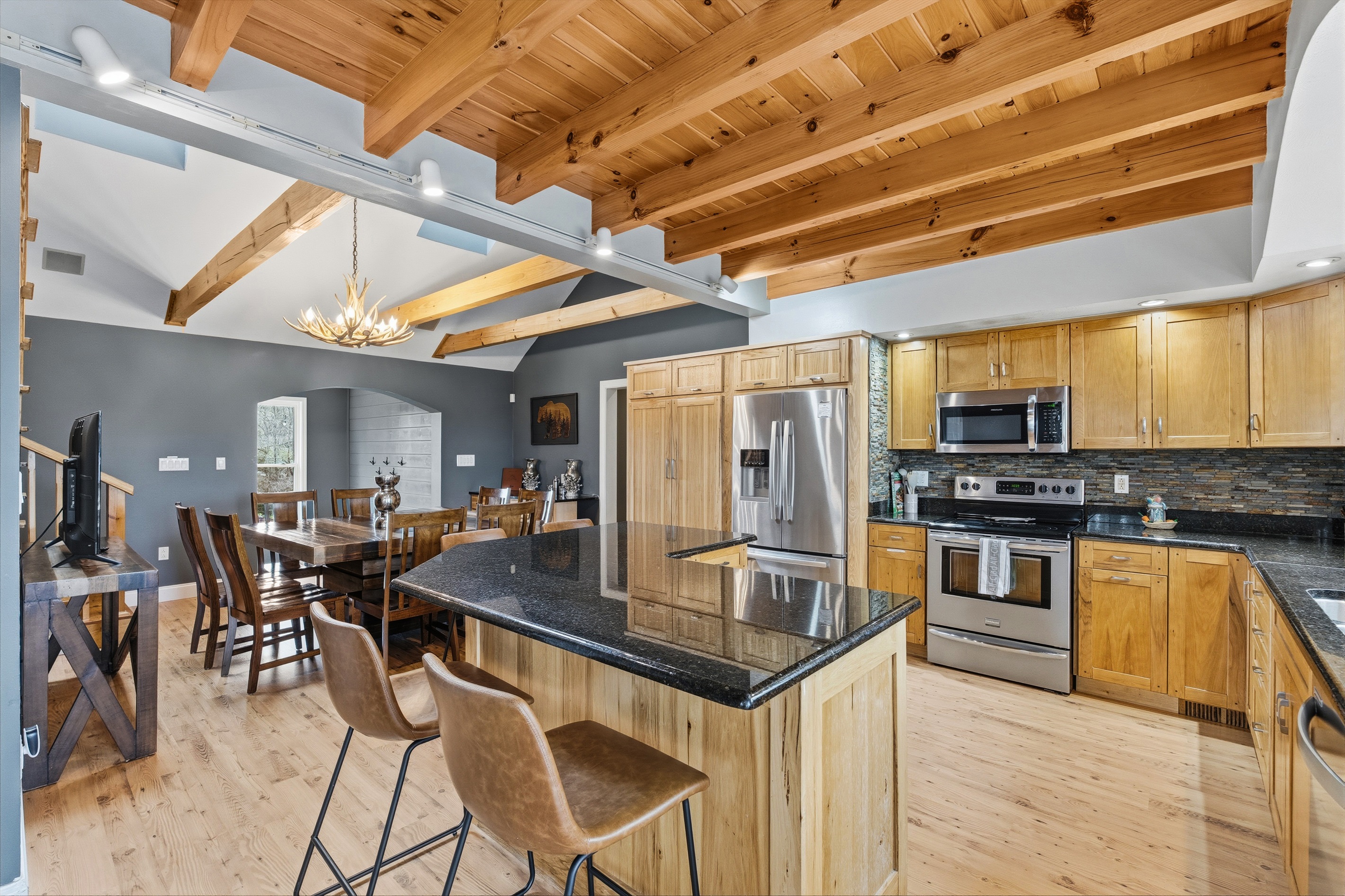 Spacious kitchen well equiped with everything you will need and plenty of space for gathering