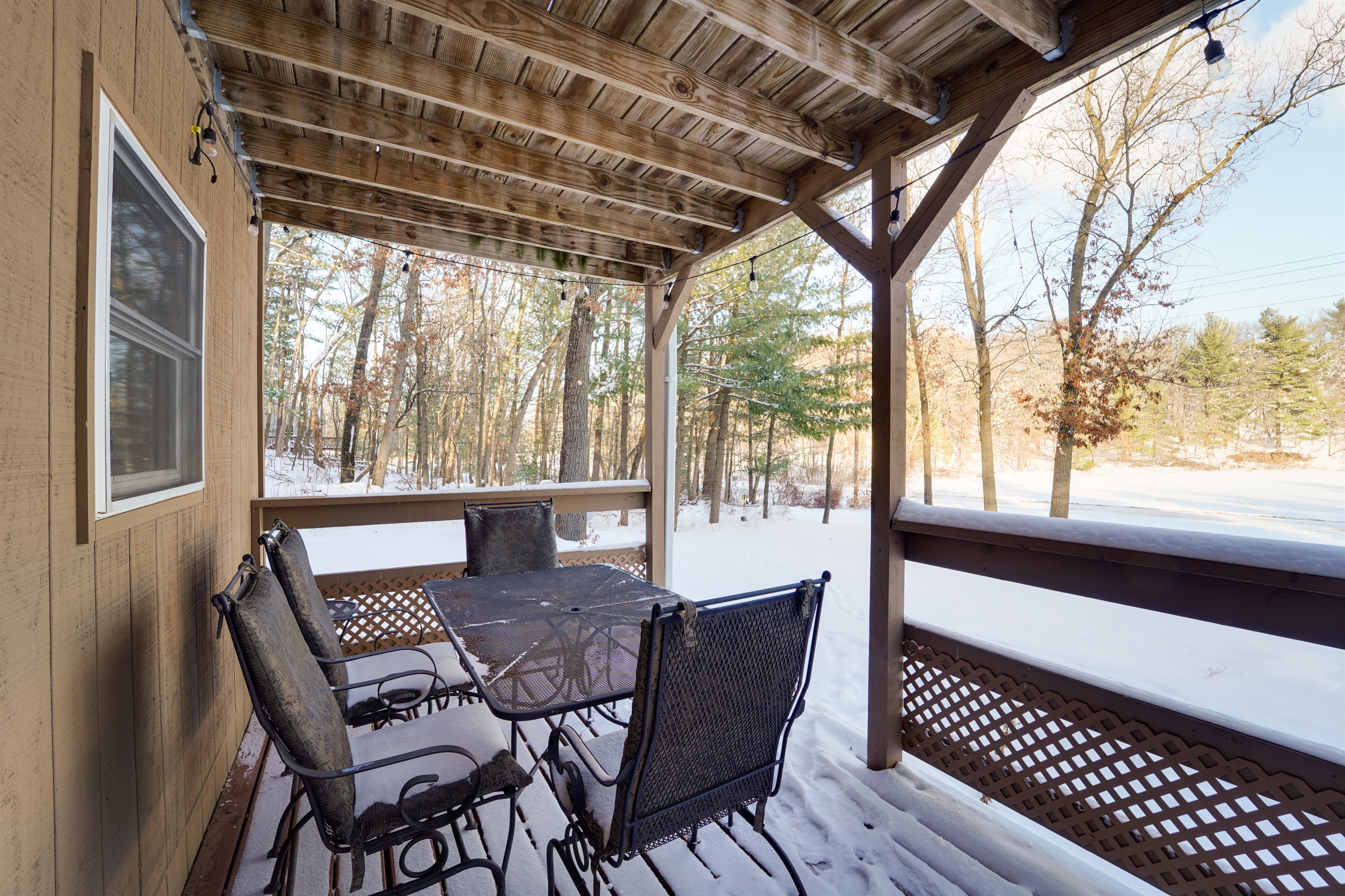downstairs balcony table