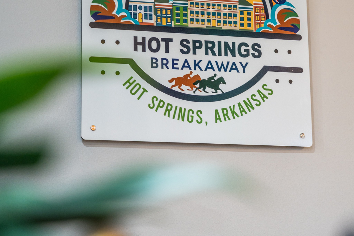 Your home base a ten-minute walk from the track — Hot Springs Breakaway.