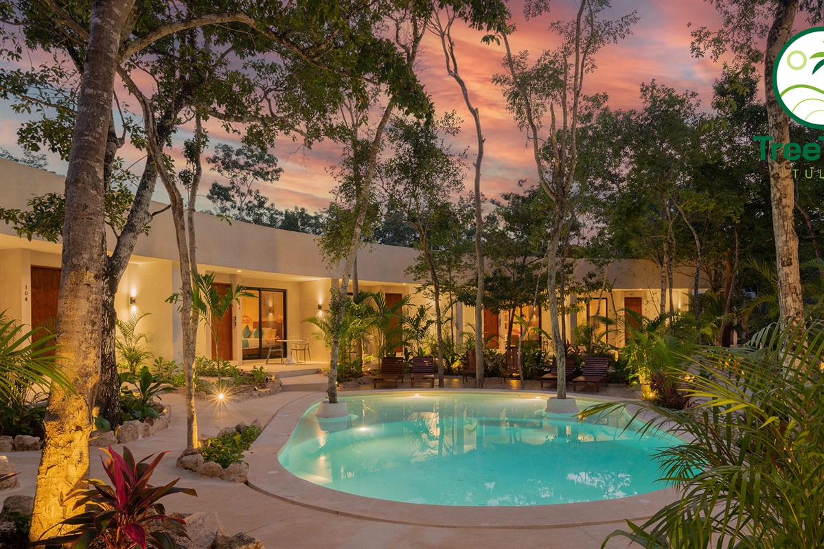 Shared pool with an incredible sunset