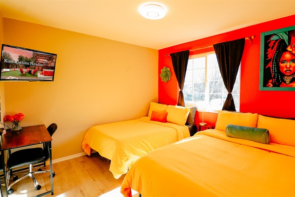 Immerse in comfort with the luxury of two twin beds. 🌟🛏️