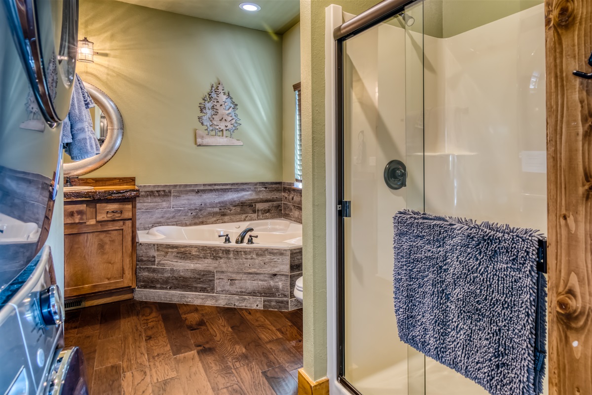 Main floor bathroom that serves as guest bathroom for this level also