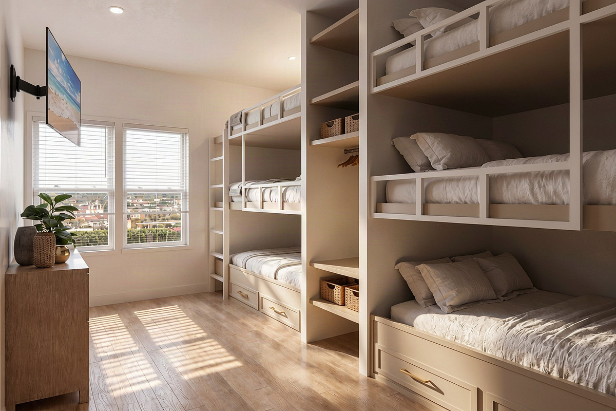 Bedroom # 6 | Bunk Room - Six Queens | Rendering