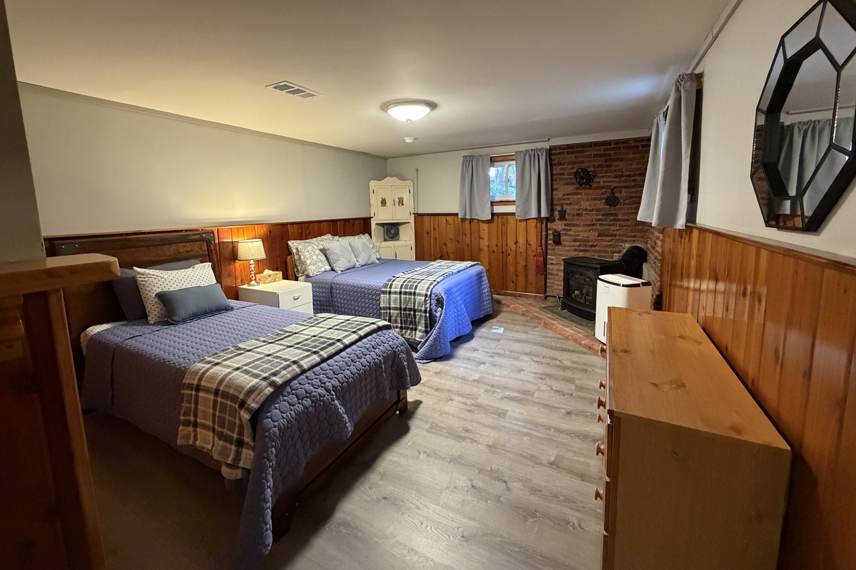 Lower level bedroom w/ double and twin