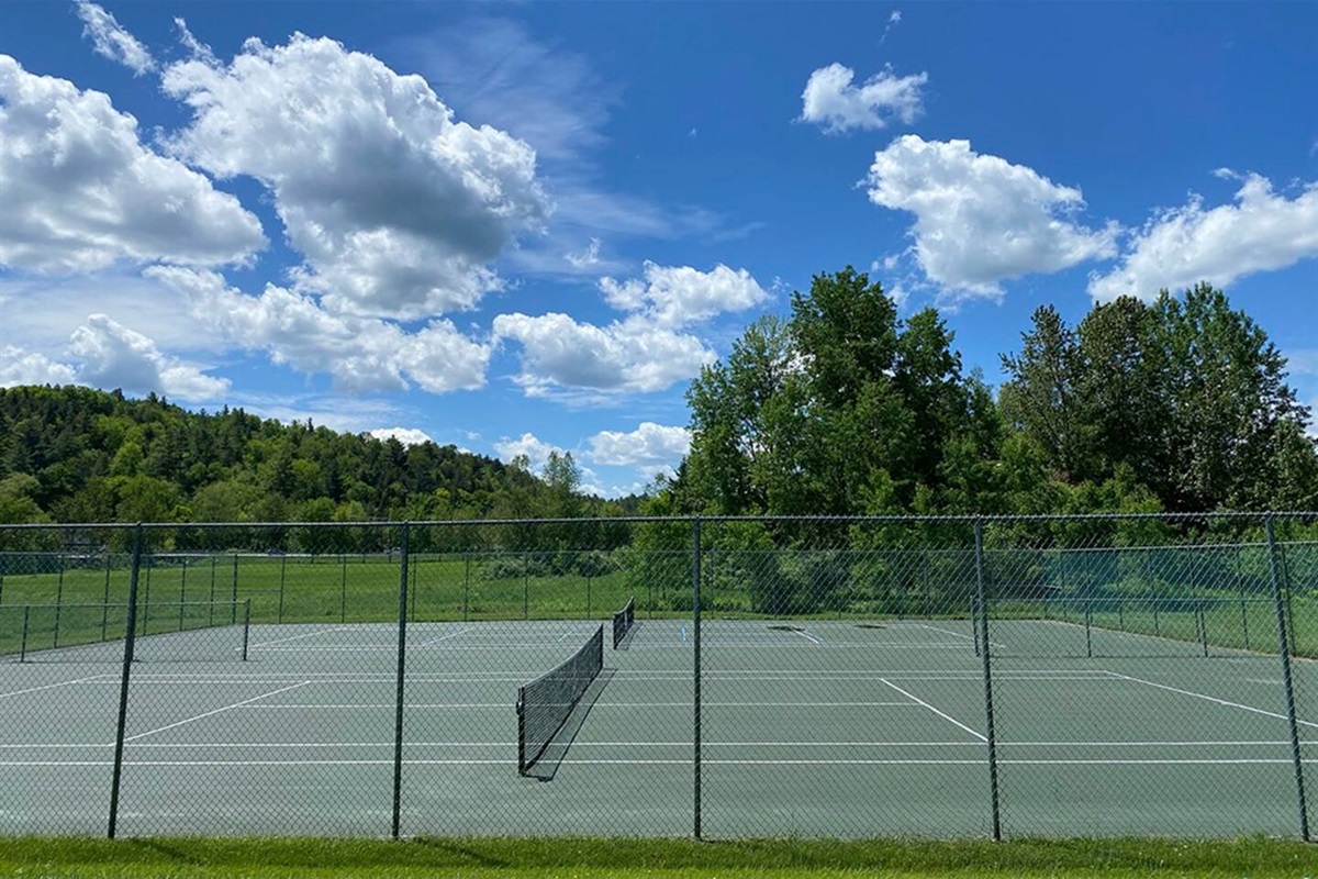 Two nicely maintained tennis courts.