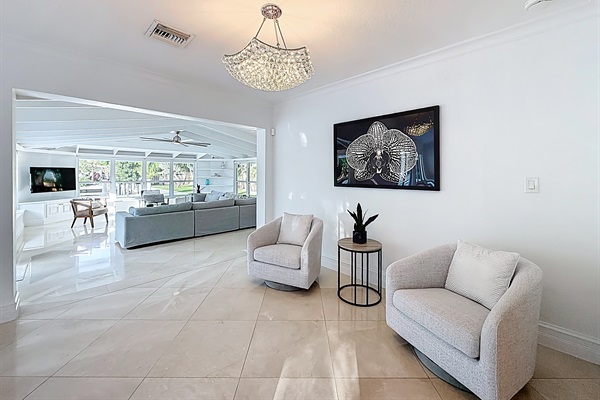 The rooms tie together and provide great views and access. 