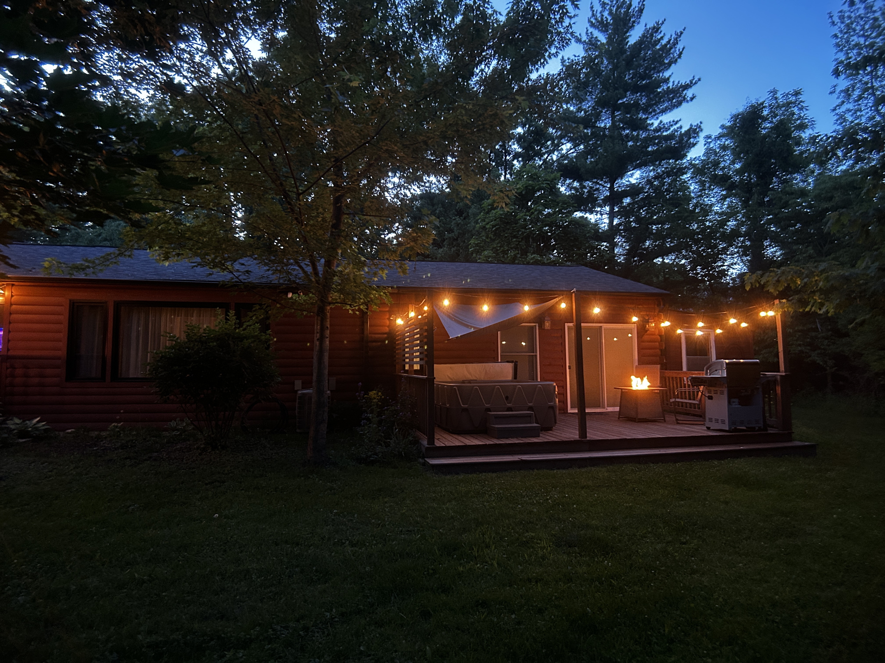 Relax by the fire and wait for the stars to come out. 