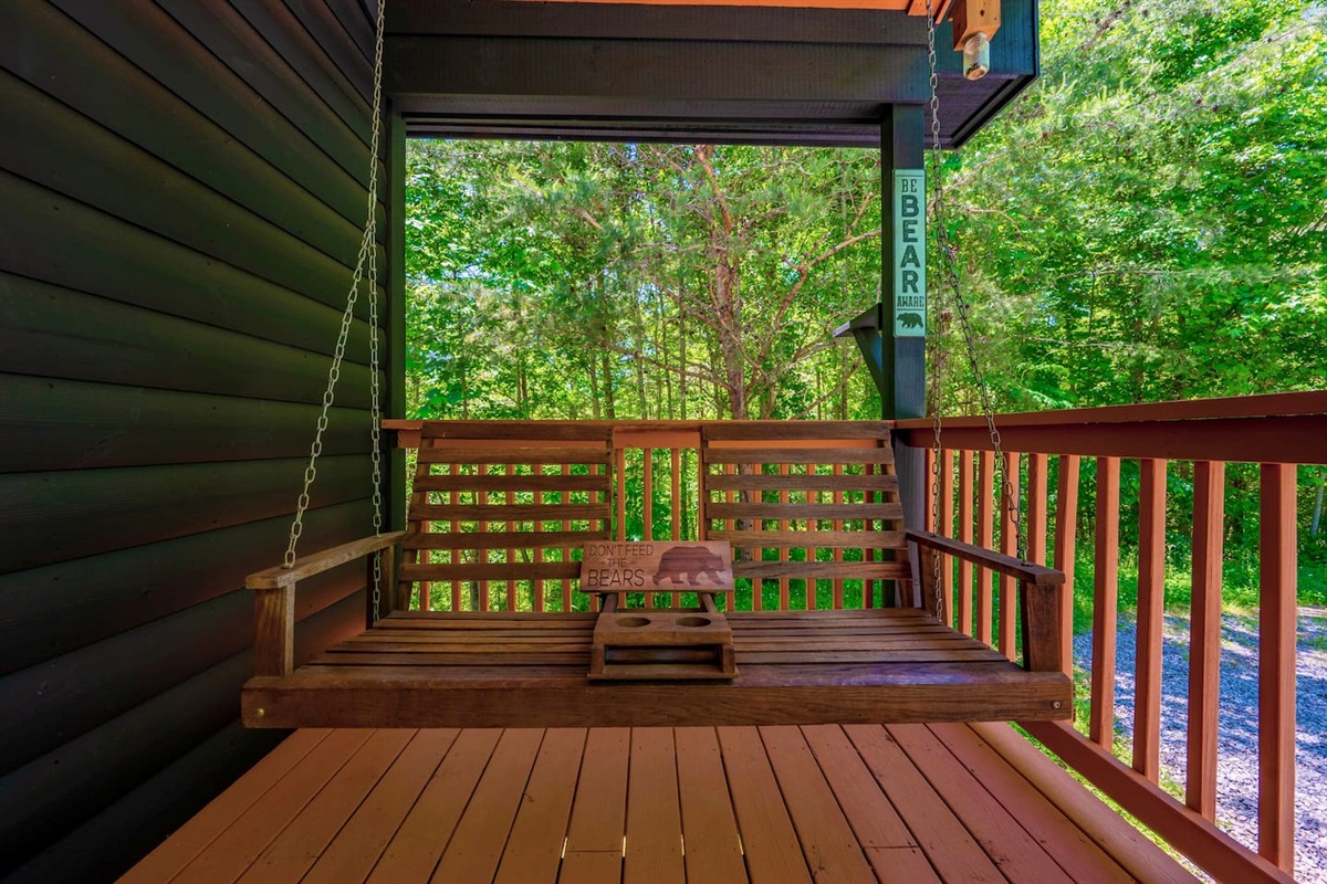 Nothing more country than a porch swing. Sit and relax a while.