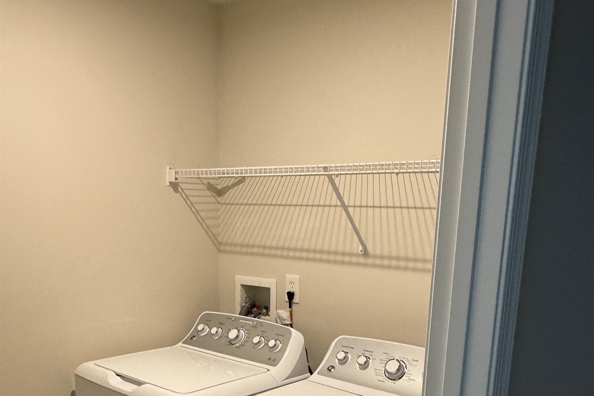 Upstairs, washer and dryer