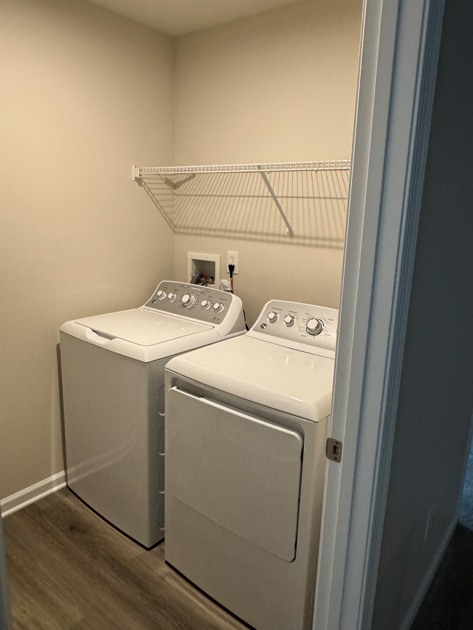 Upstairs, washer and dryer