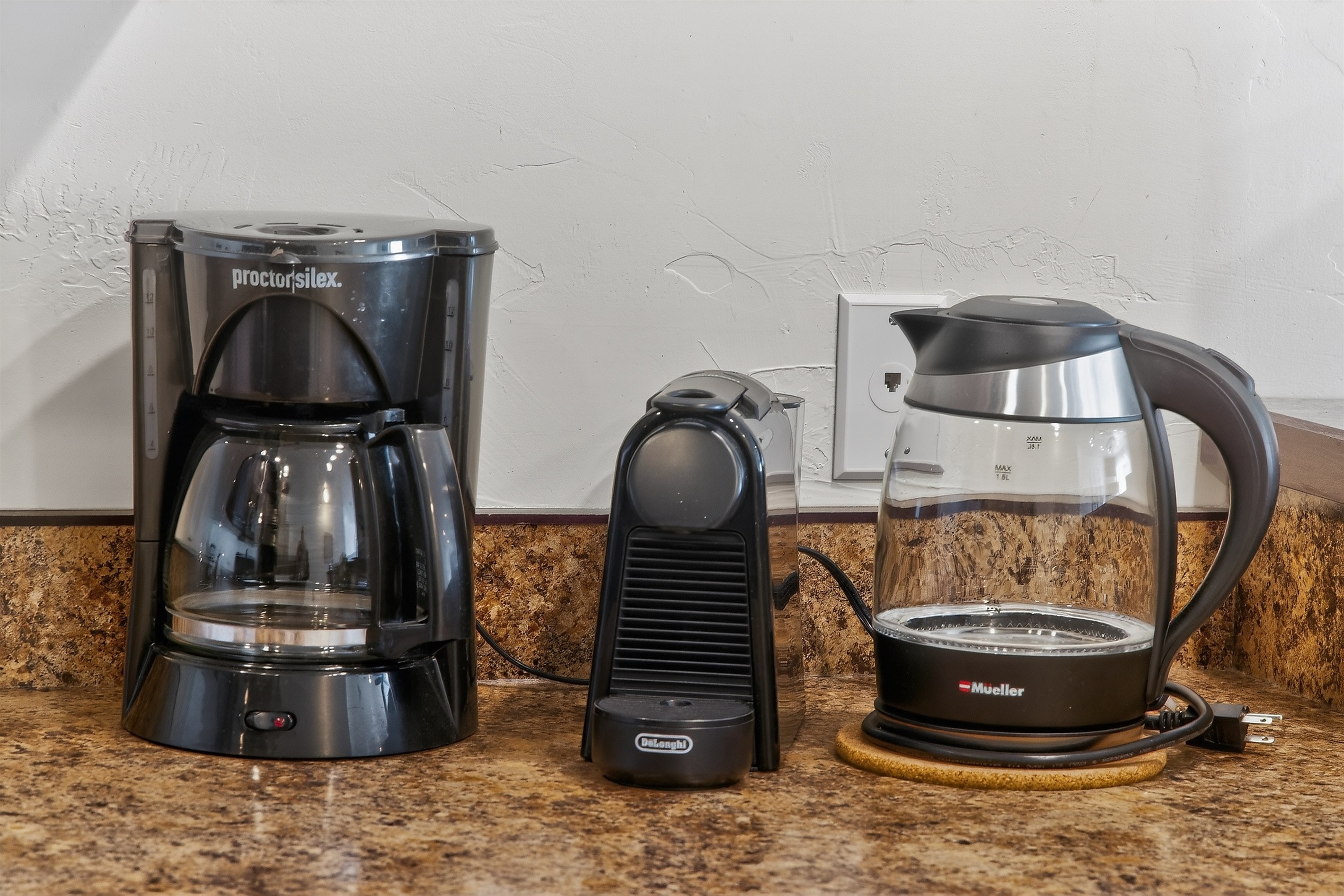 Drip, Nespresso and Tea Provided