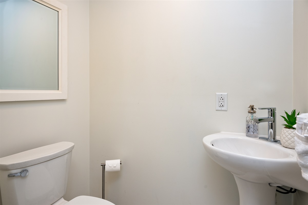 Clean and simple half bath with modern fixtures—perfect for quick fresh-ups 🚽✨