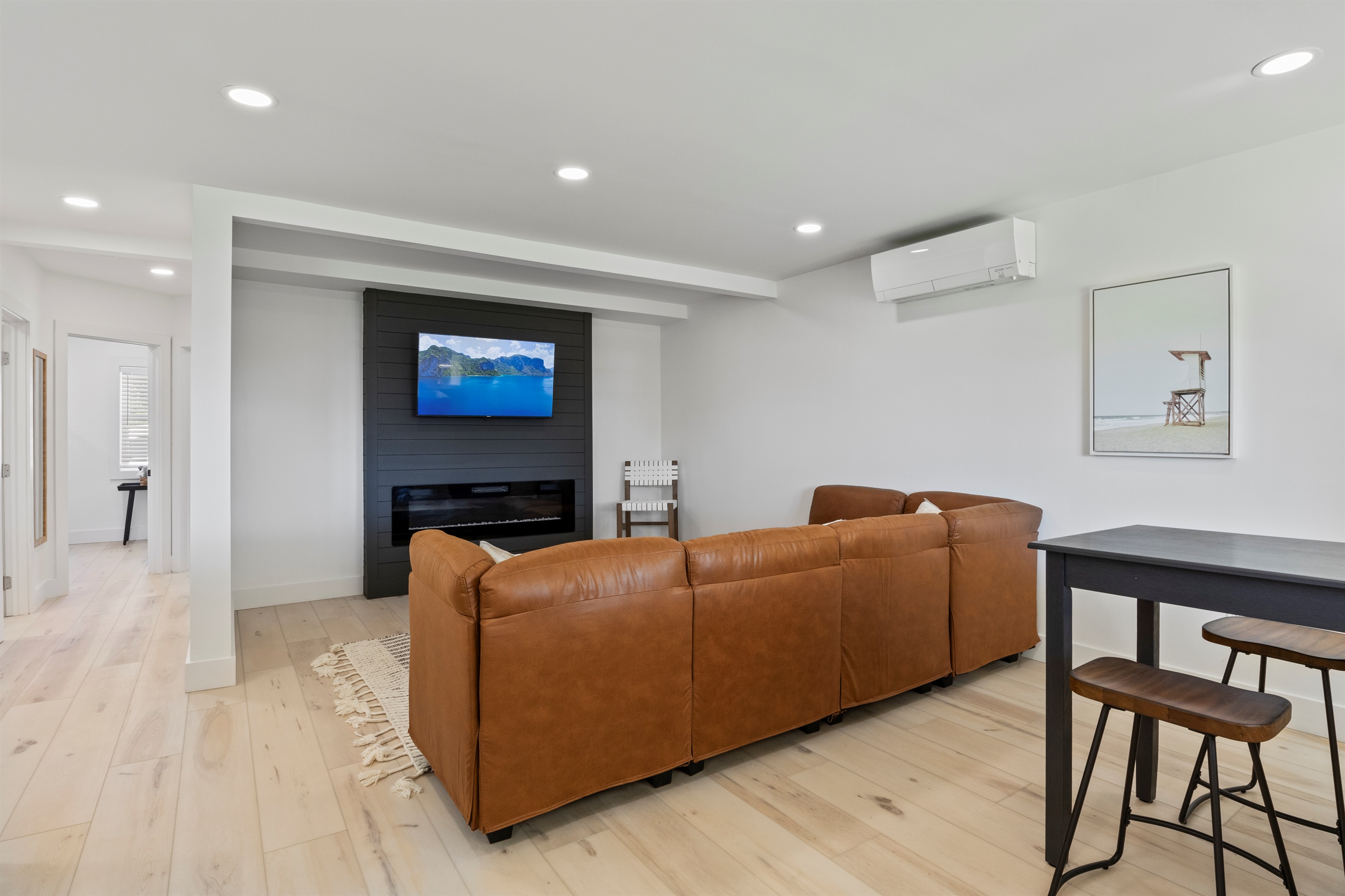 Electric fireplace and Smart TV